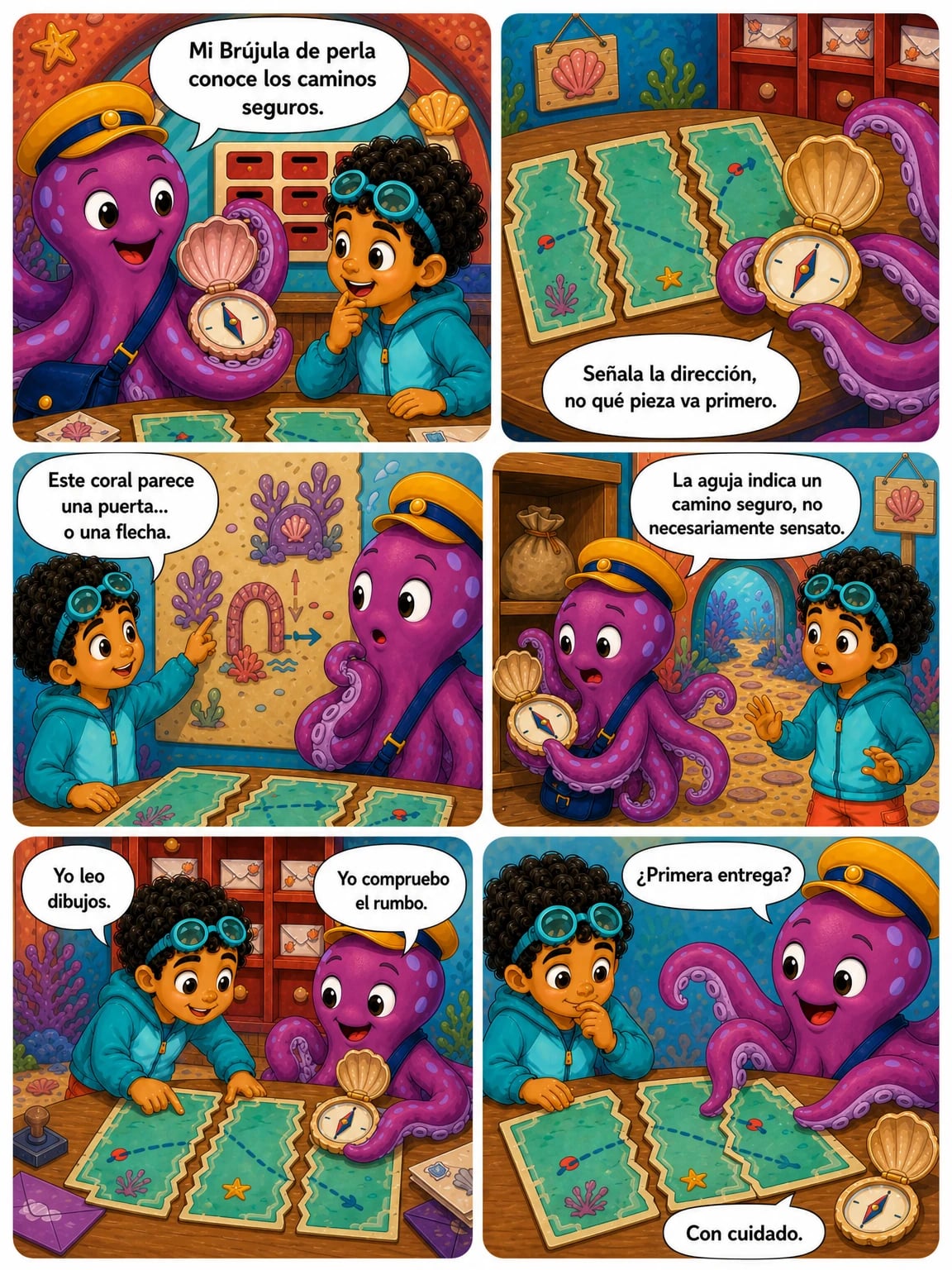 Página 2 del cómic Kai y la ruta de las cosquillas coralinas.